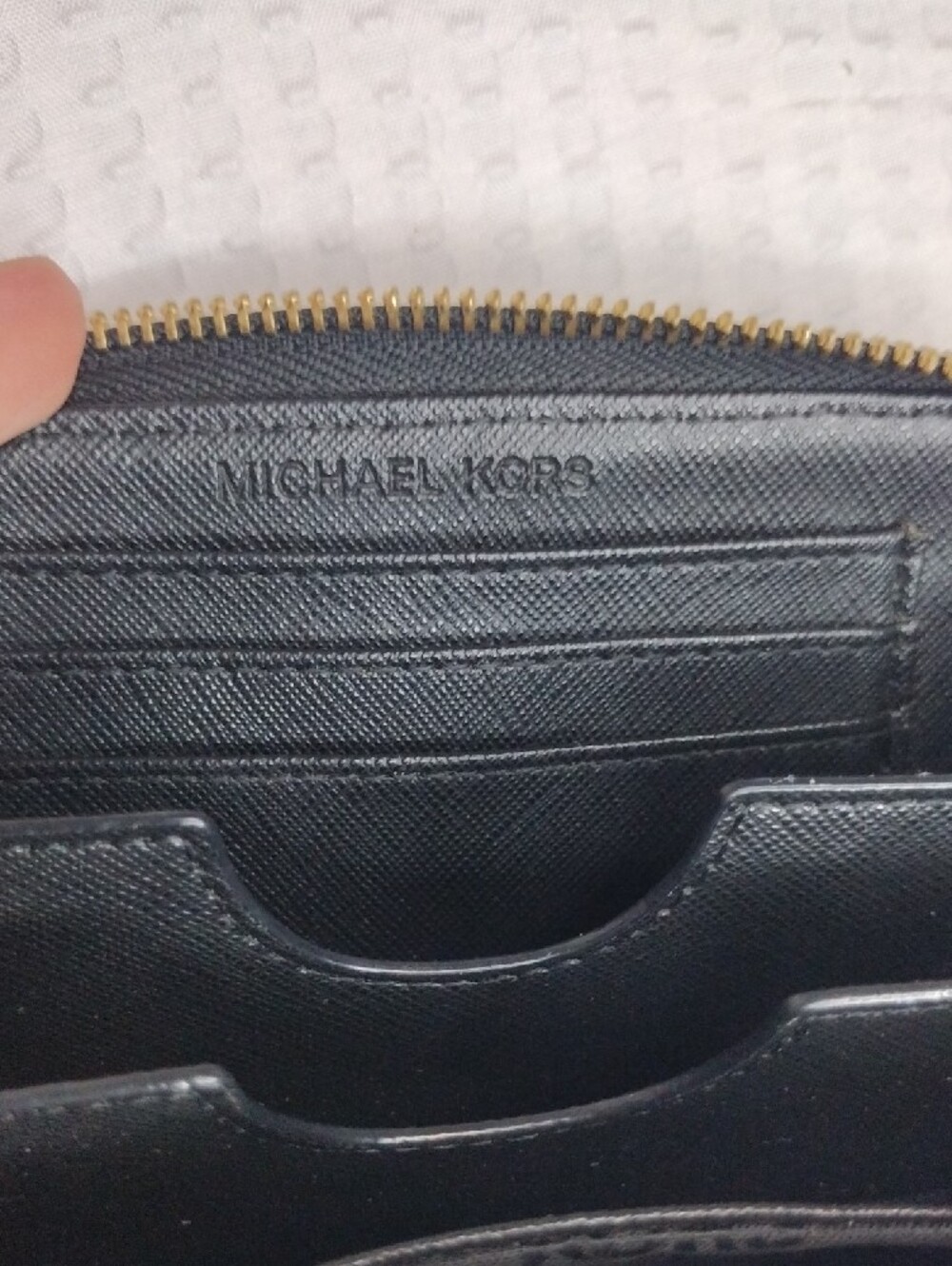 Michael Kors Est 1981  Black Patent Wristlet with Gold Hardware Detachable Strap - Picture 9 of 10